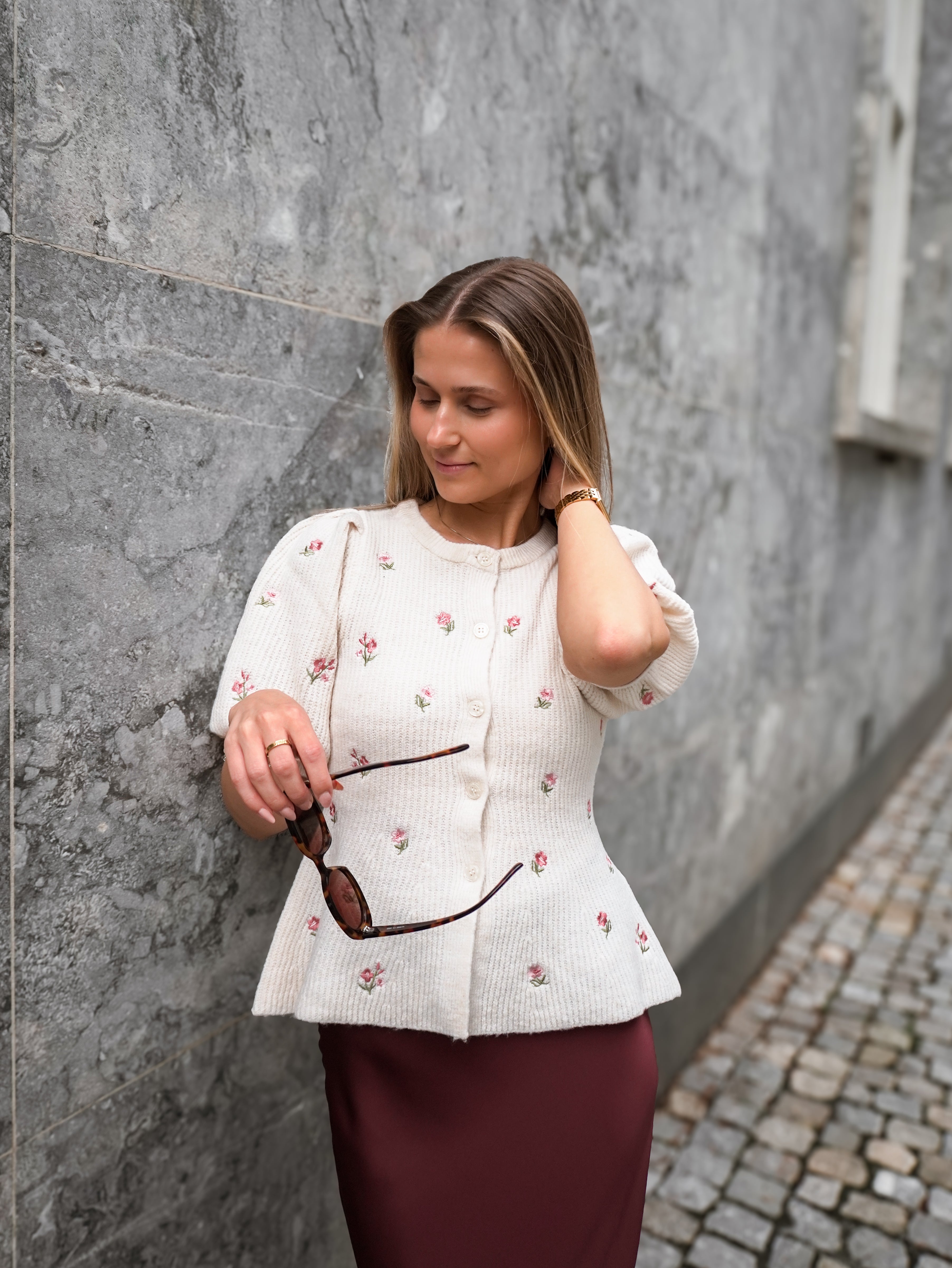 PCSILLY Knitted Cardigan - Birch